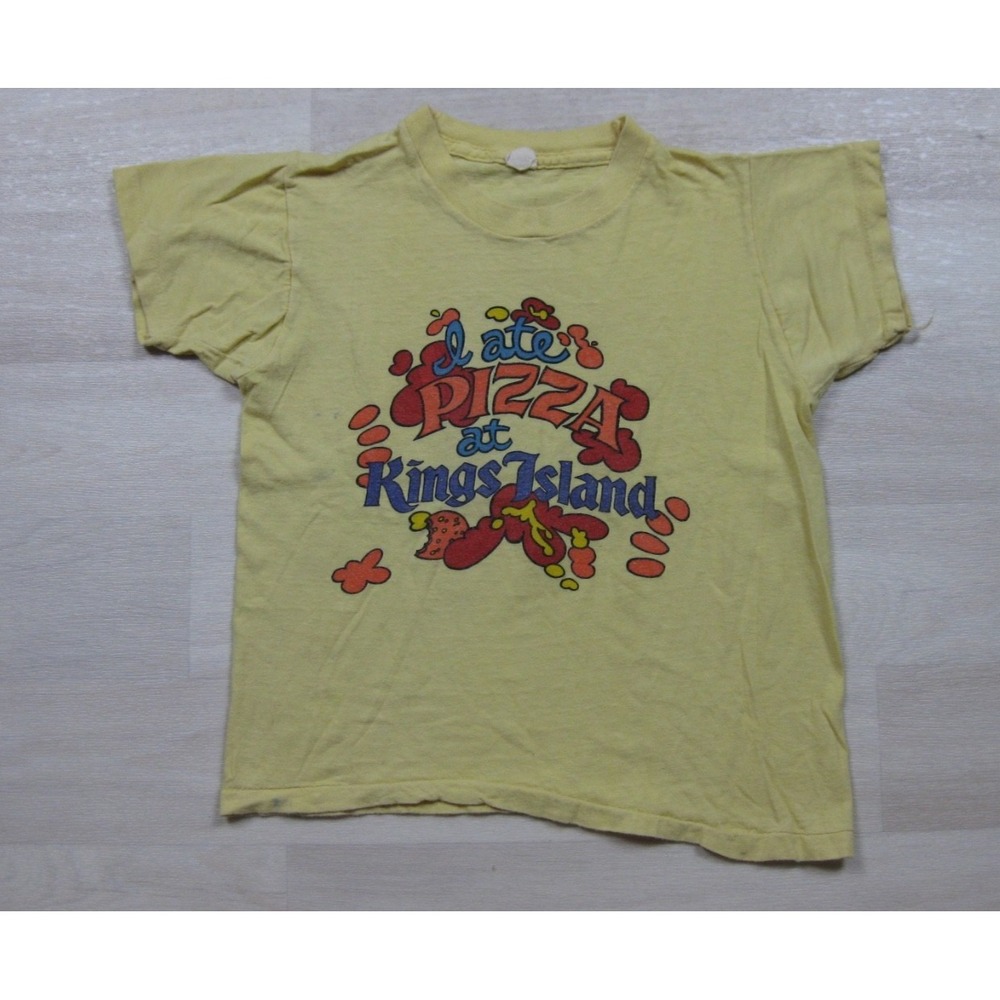 Vintage 80s I ate Pizza at Kings‎ Island T-Shirt Youth Kids (L) Americana Ohio